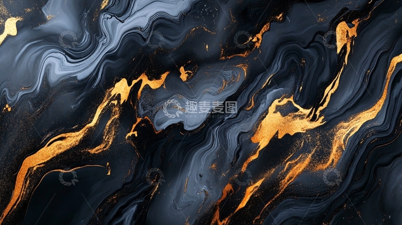 高清大图下载【趣麦麦图】金色抽象流体纹理背景36