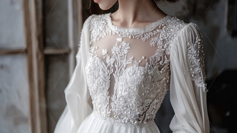 高清大图下载【趣麦麦图】刺绣婚纱1