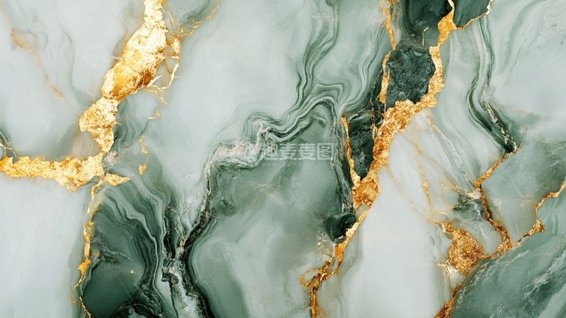 高清大图下载【趣麦麦图】流体大理石金色素材6