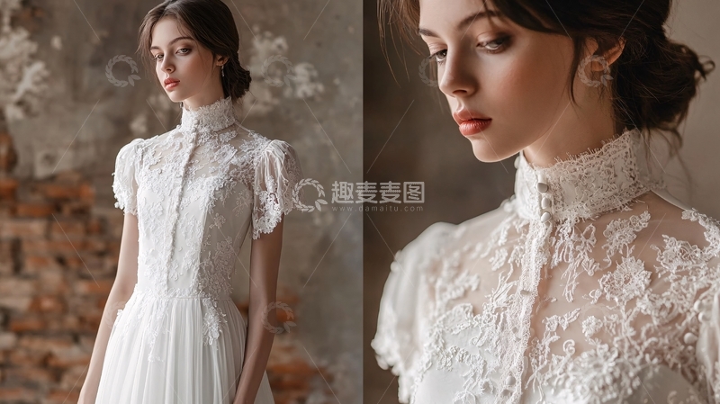 高清大图下载【趣麦麦图】白色蕾丝衣领2