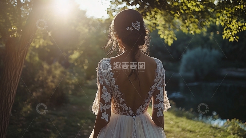 高清大图下载【趣麦麦图】新娘背部特写