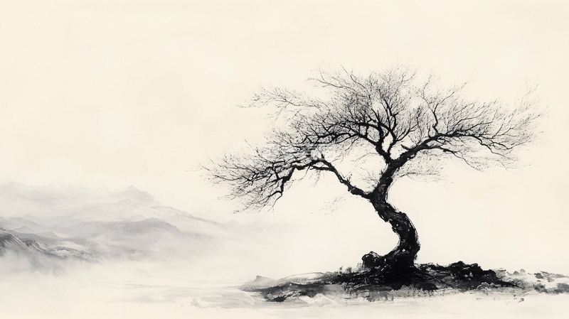 高清大图下载【趣麦麦图】意境水墨古树2