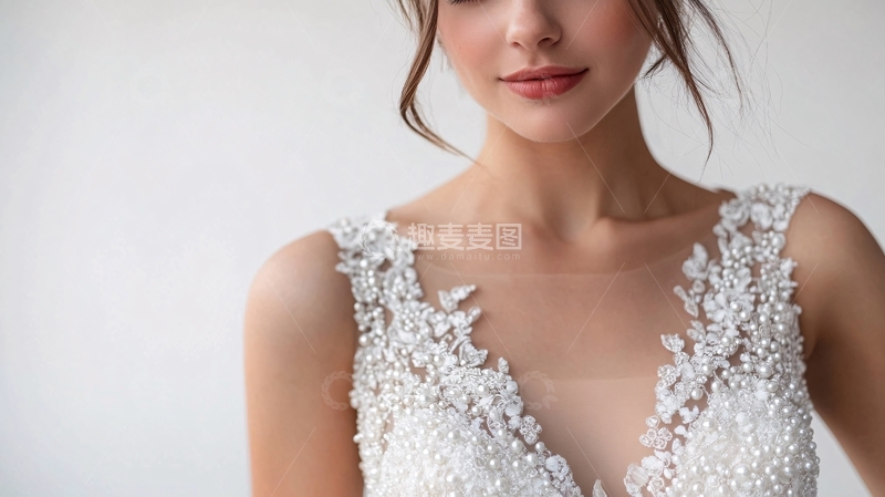 高清大图下载【趣麦麦图】半身婚纱特写