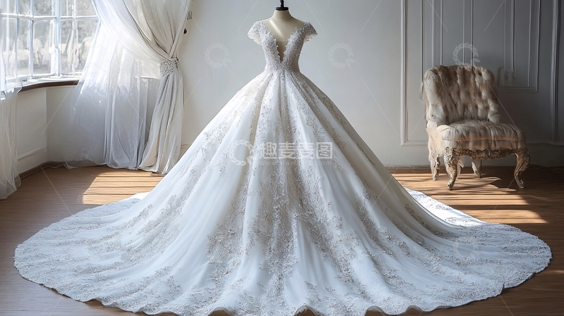 高清大图下载【趣麦麦图】浅蓝色婚纱2