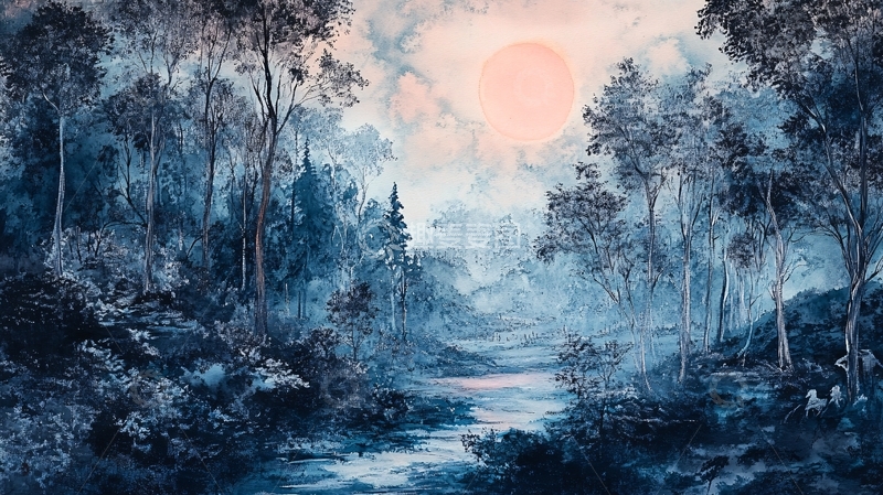 高清大图下载【趣麦麦图】电脑装饰油画阳光森林5