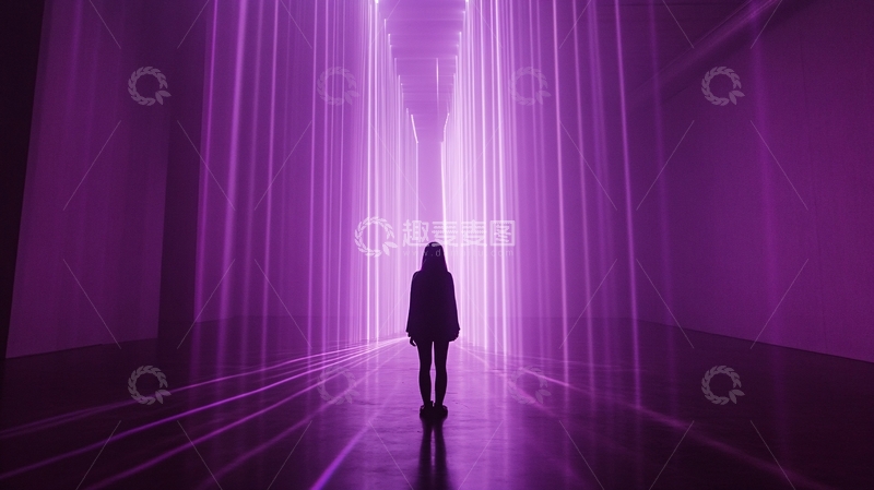 高清大图下载【趣麦麦图】紫色灯光走廊2