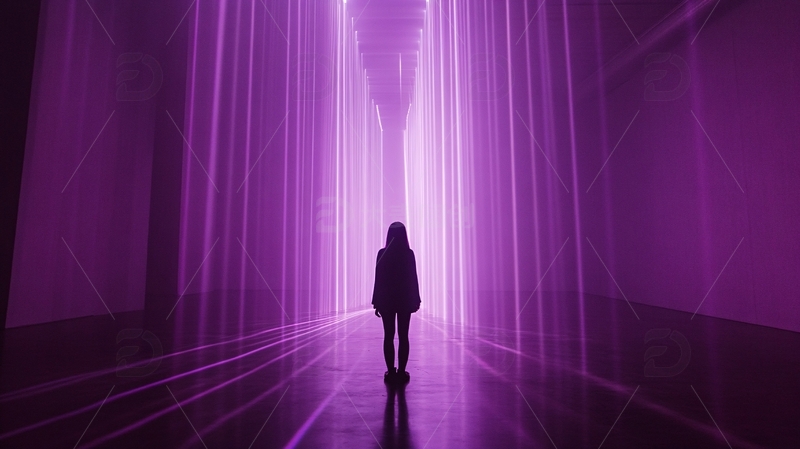 高清大图下载【趣麦麦图】紫色灯光走廊2