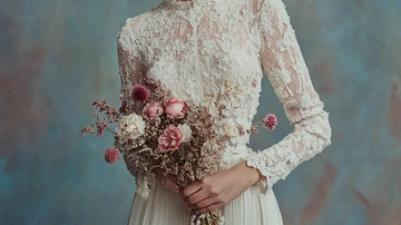 手捧鲜花的新娘