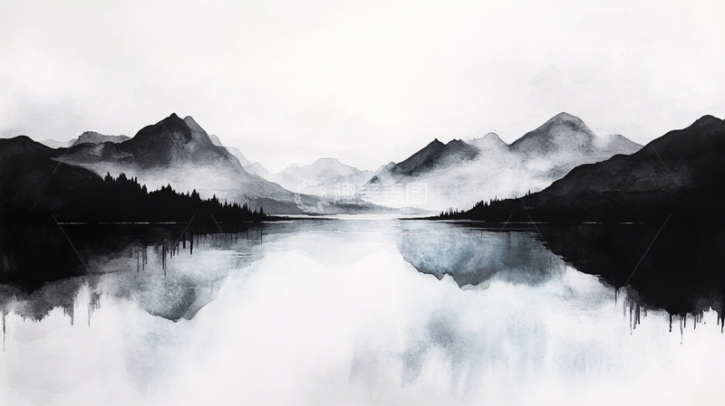 高清大图下载【趣麦麦图】新西兰水彩水墨山水