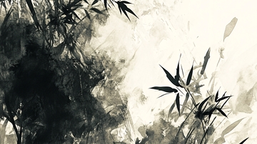 墨竹山水图