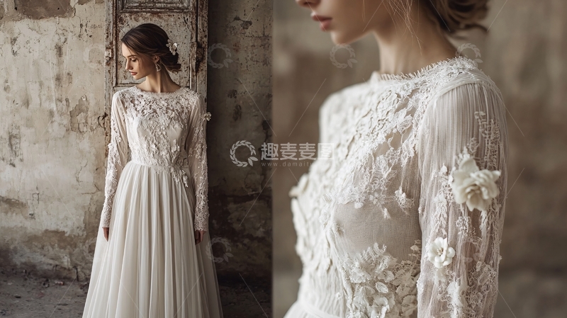 高清大图下载【趣麦麦图】刺绣婚纱4