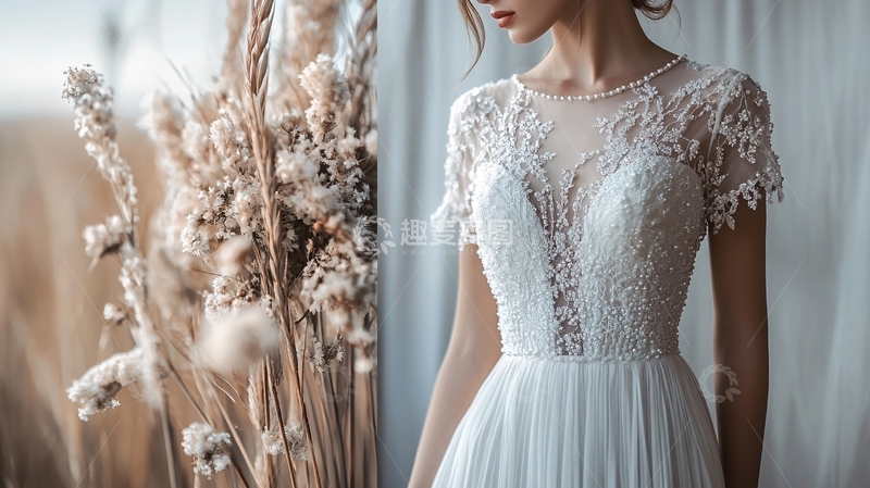 高清大图下载【趣麦麦图】浅蓝色婚纱5