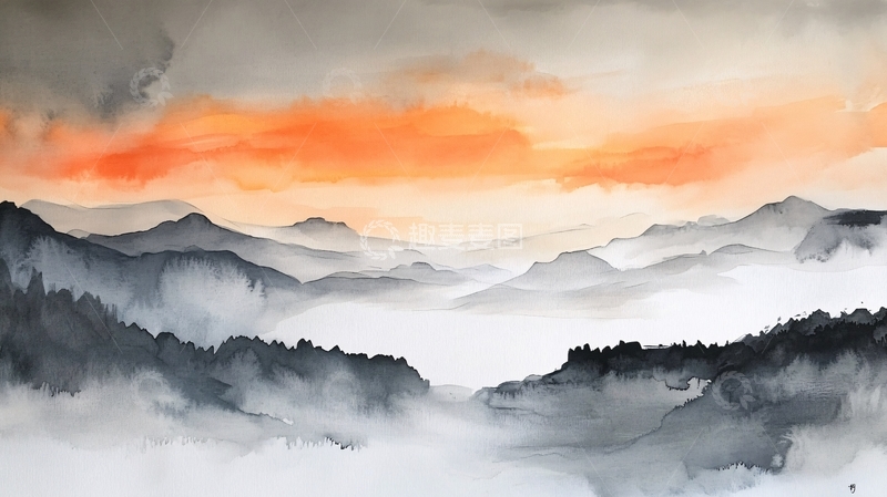 高清大图下载【趣麦麦图】彩墨山水1