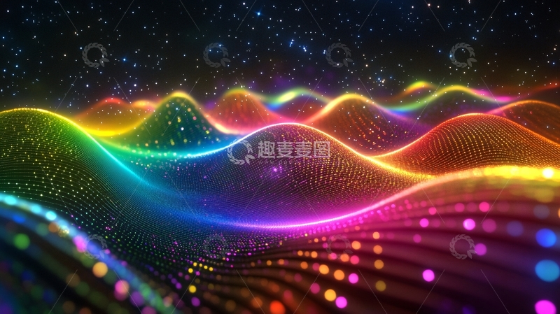 高清大图下载【趣麦麦图】科技风炫彩背景1