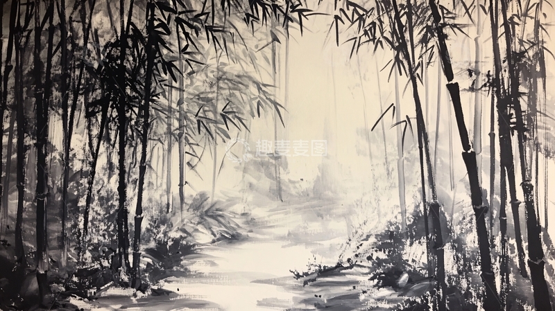 高清大图下载【趣麦麦图】竹林壁画