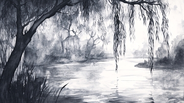 水墨垂柳