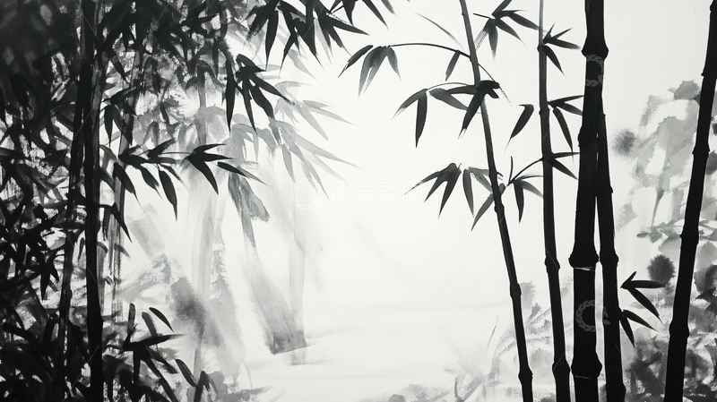 高清大图下载【趣麦麦图】竹林水墨4