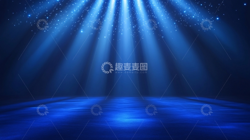 高清大图下载【趣麦麦图】深蓝舞台背景1