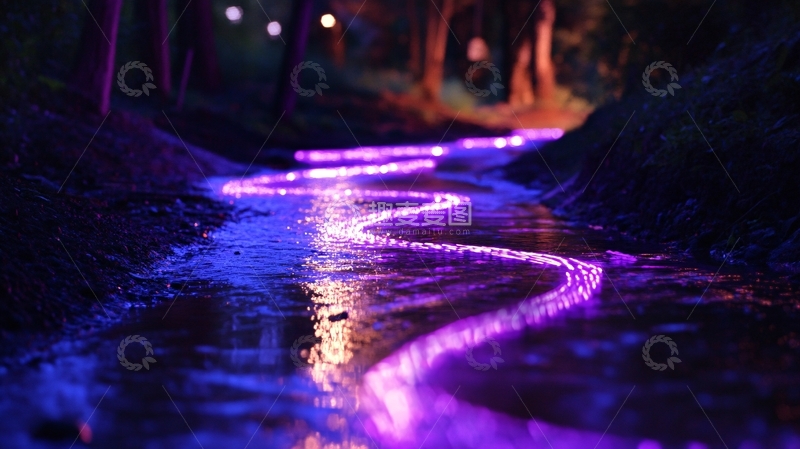 高清大图下载【趣麦麦图】彩灯小路