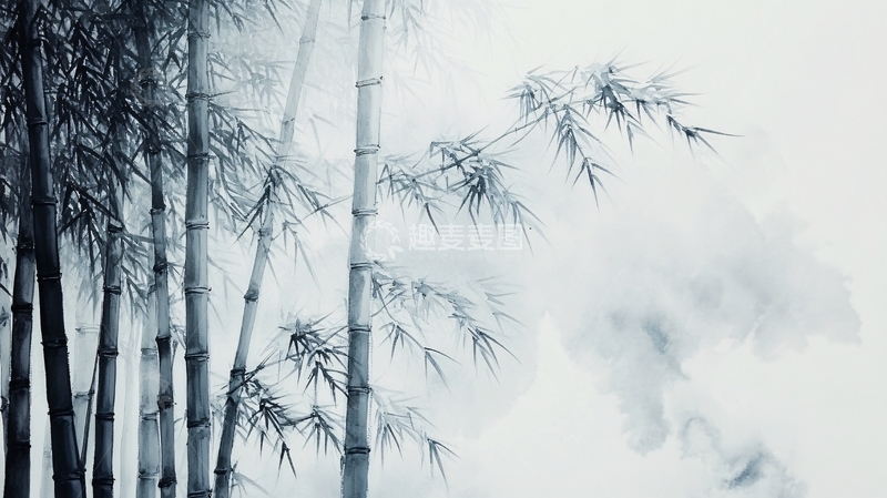 高清大图下载【趣麦麦图】迷雾翠竹1