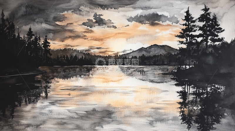 高清大图下载【趣麦麦图】湿画湿画