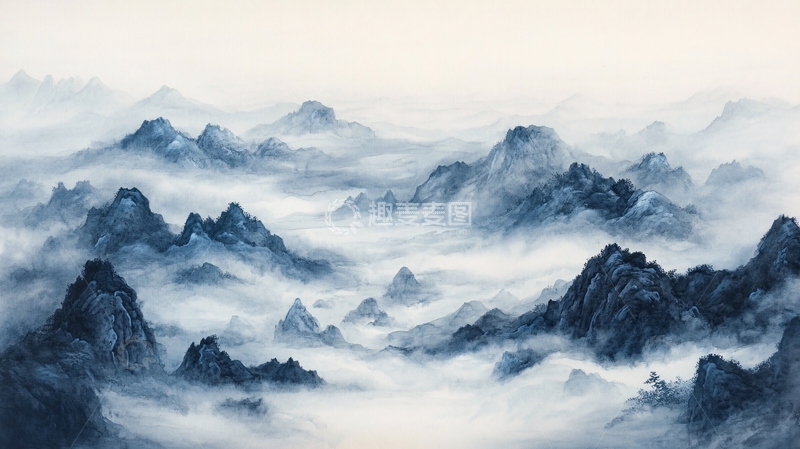 高清大图下载【趣麦麦图】云海仙山图