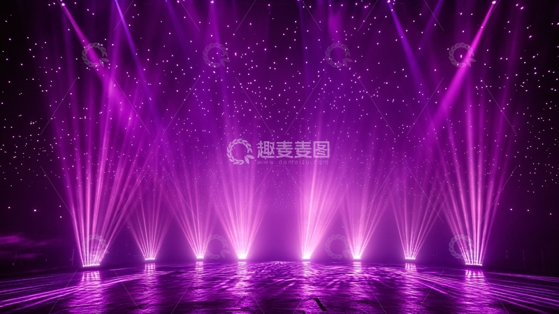 高清大图下载【趣麦麦图】紫色舞台灯光背景图2