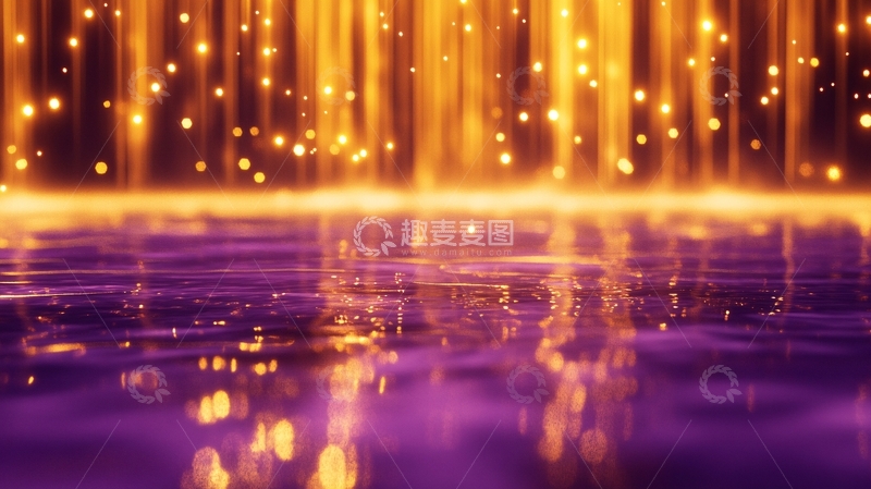 高清大图下载【趣麦麦图】霓虹灯水面倒影