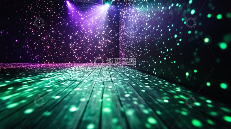 高清大图下载【趣麦麦图】-七彩霓虹灯过道