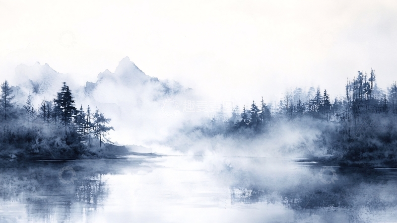 高清大图下载【趣麦麦图】数码意境烟墨山水3