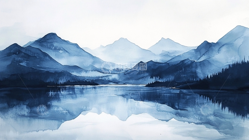 高清大图下载【趣麦麦图】蓝色梦幻山水风情41