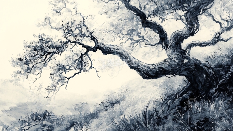 高清大图下载【趣麦麦图】意境水墨古树4