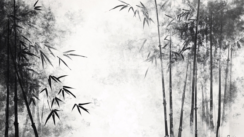 高清大图下载【趣麦麦图】竹林水墨画3