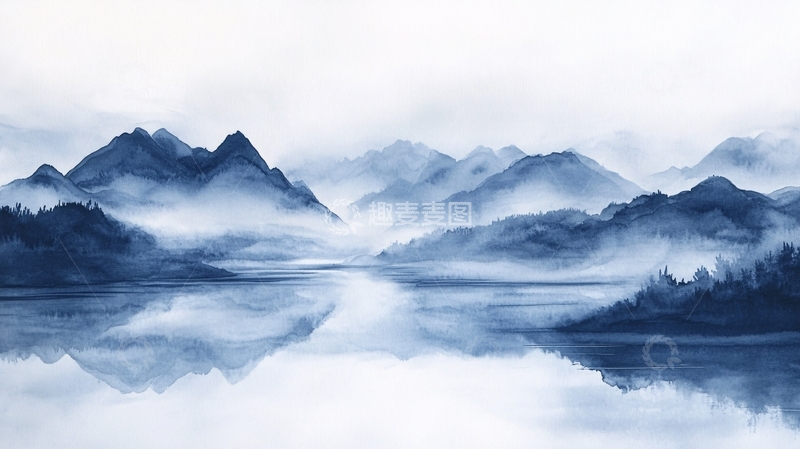 高清大图下载【趣麦麦图】蓝色梦幻山水风情43