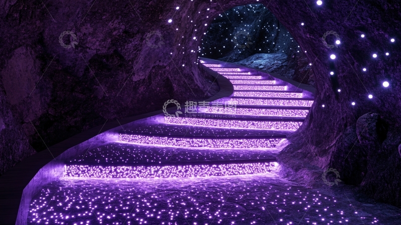 高清大图下载【趣麦麦图】梦幻灯光隧道