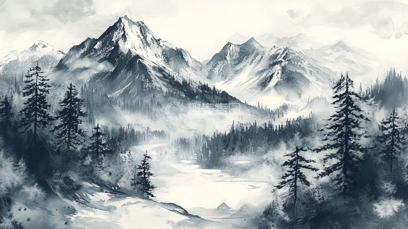 高清大图下载【趣麦麦图】雪山原画45