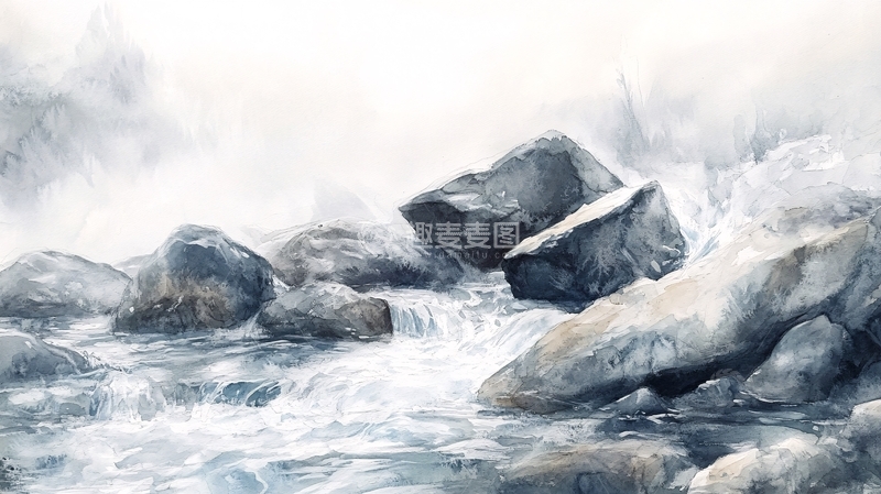 高清大图下载【趣麦麦图】山河插画4