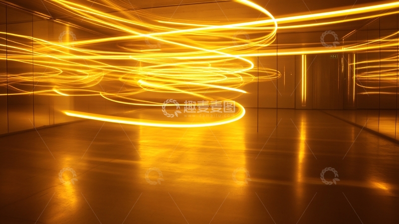 高清大图下载【趣麦麦图】金色光影线条