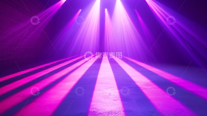 高清大图下载【趣麦麦图】紫色舞台灯光背景图4