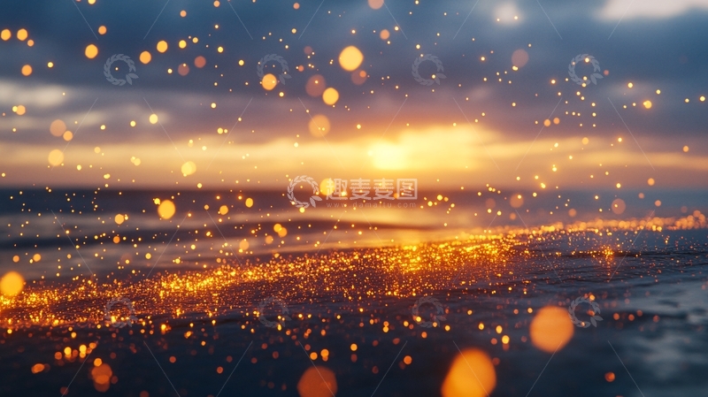 高清大图下载【趣麦麦图】金光闪闪海面1