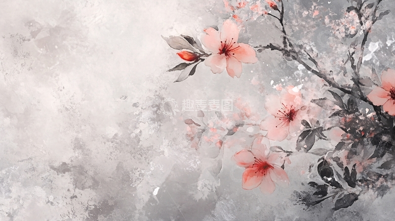 高清大图下载【趣麦麦图】水墨唯美桃花2