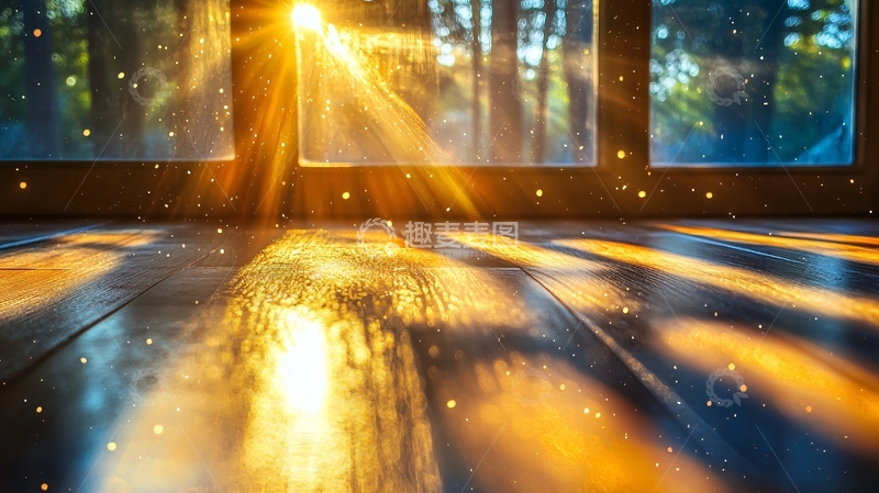高清大图下载【趣麦麦图】阳光照射木窗