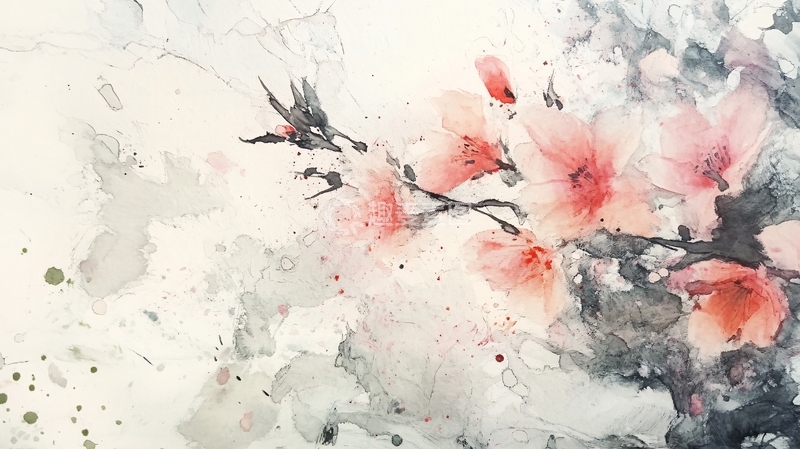 高清大图下载【趣麦麦图】石榴花抽象画