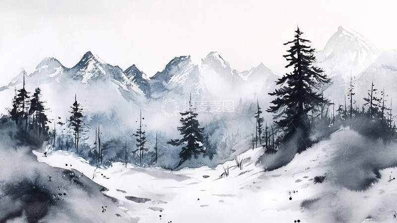 高清大图下载【趣麦麦图】雪山原画47