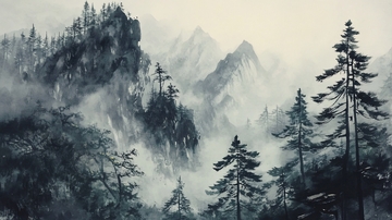 山林松柏云雾仙气1