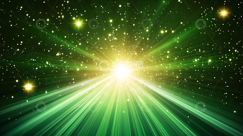 高清大图下载【趣麦麦图】绿色唯美星光背景