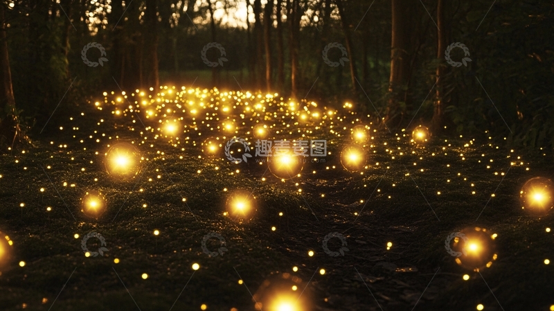 高清大图下载【趣麦麦图】萤火虫森林17