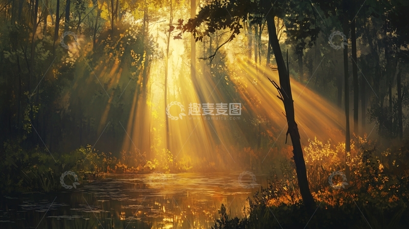 高清大图下载【趣麦麦图】阳光森林壁纸5