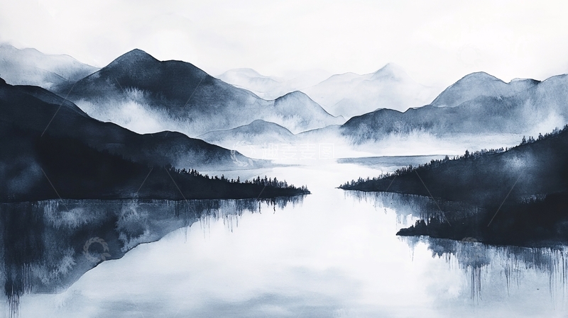 高清大图下载【趣麦麦图】唯美意境彩墨山水27