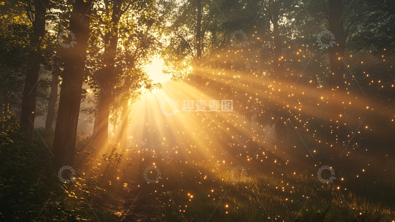 高清大图下载【趣麦麦图】林间一缕阳光3